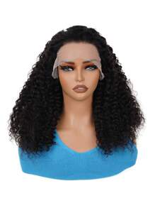 Jerry Curly Lace Front Wigs Human Hair HD 13x4 Glueless Lace Frontal Wigs Human Hair Wigs For Women 250% Density Wet And Wavy Lace Front Wigs Human Hair Pre Plucked With Baby Hair Natural Color - Natural Black - View 4