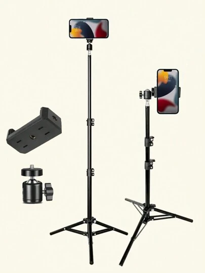 Lightweight 82.67-Inch Tripod With Selfie Stick And Phone Holder For Video Recording, Photography, And Live Streaming. Comes With Carry Bag - Ideal For Women And Live Streaming. For Summer Vacation, Travel, Outdoor Activities, Live Streaming Tripod Stand