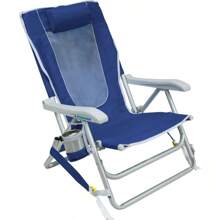 Backpack Beach Chair, Royal Blue, Foldable Chair, Portable, Adjustable, Sturdy Steel And Polyester Camping Chair - Backpack Beach Chair as Pic - View 5