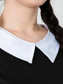 I LOVE FANCY DRESS Womens Gothic Daughter Costume Halloween Wednesday Fancy Dress Outfit Add Accessories Tv Film Outfit 60s Scary Family Cute Dress Addams - Dress, Wig, Tights and Face Paint - View 5