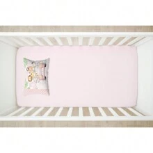 Charms Crib Sheet Kit (Fitted Sheet + Printed Pillowcase) 2 Pieces Baby Room Decoration - XE HỒNG SAFAR* - Xem 1
