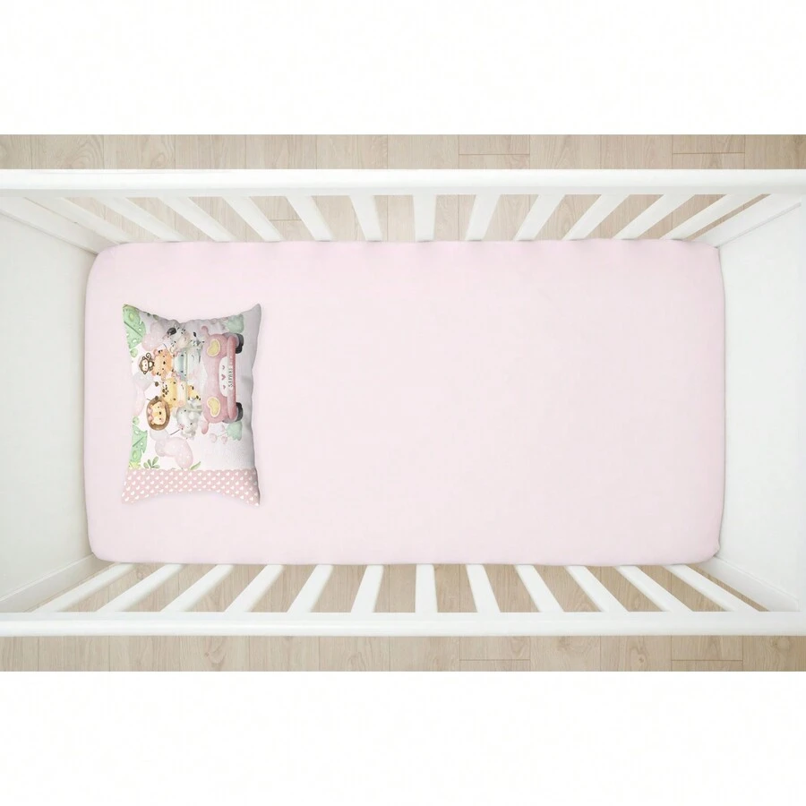 Charms Crib Sheet Kit (Fitted Sheet + Printed Pillowcase) 2 Pieces Baby Room Decoration - XE HỒNG SAFAR* - Xem 1