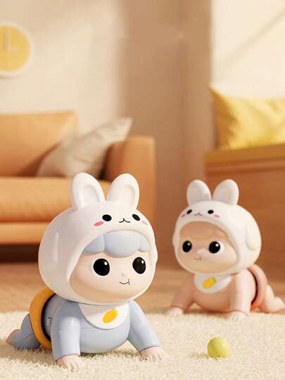 1 件电动婴儿爬行娃娃，婴儿爬行指导娃娃，抬头练习，益智发育爬行娃娃，适合男婴和女婴的礼物