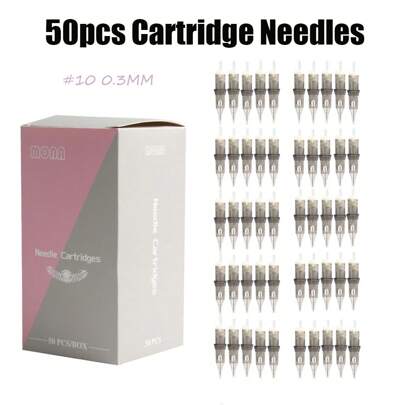 Grey Tattoo Cartridges 50pcs/Box RL RS RM M1 Size Professional Disposable Purple Needle Permanent Eyebrow Lip Makeup Needles For Tattoo Machine Pen