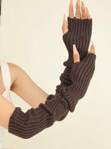 1 件多色针织保暖露指手套，厚实保暖，适合秋冬季 - 彩色 - 查看 17