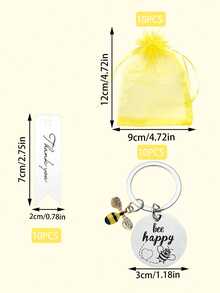 1PC/10PCS 蜜蜂钥匙扣礼物、启发式钥匙扣礼物、黄色主题色派对纪念品、教师节毕业日告别感谢礼物、感谢礼物、员工感谢礼物批量感谢礼物带卡片的钥匙扣欧根纱袋适合母亲、女儿、邻居、同事、给家庭成员的礼物、给老师的礼物、给员工的礼物等，作为乔迁礼物、新车礼物、反馈礼物、单身派对、派对礼物、毕业礼物、圣诞礼物等。 - 彩色 - 查看 7