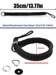 1pc Nylon Rope + Stainless Steel Handmade Woven Camera Wrist Strap Mirrorless Quick Release Buckle - Black - View 8