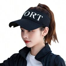 Viseras para el sol para mujeres y hombres, unisex, para tenis, golf, visera ajustable, sombrero de verano para deportes al aire libre, gorra de protección UV - Negro - Ver 2