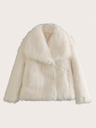 女款长袖蓬蓬领大衣