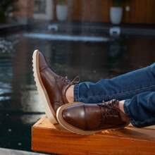 Verona Tractor Oxford Dress Shoes Comfortable Men's Formal Brogue - 摩卡棕 - 查看 3