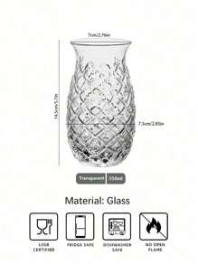 1pc High Borosilicate Glass Cup, Bar Internet Celebrity Pineapple Cocktail Glass, Luxury Embossed Cocktail Glass, Juice Glass, Mixing Glass, Suitable For Various Beverages Such As Fruit Juice And Milk - Multicolor - View 14