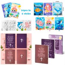 24 本儿童涂色书 DIY 混合/海洋/林地科学/嘉年华主题艺术书 制作自己的创意彩色小册子 DIY 绘画地图册 填写彩色笔记本 作为生日礼物 学校绘画课教学用品 家庭派对游戏玩具学校、学生、文具、学校用品活动书籍、儿童绘画、彩色小册子、涂色书、儿童玩具、地图集、涂色书、儿童涂色书、儿童涂色书、儿童派对礼物、儿童玩具、儿童活动 - 彩色 - 查看 23