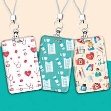 1pc Stethoscope Pill Series Doctor & Nurse ID Badge Card Holder With Lanyard - Multicolor - View 1