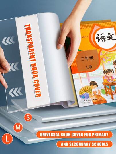 10 Stück transparente Buchschutzhüllen, wasserdicht und staubdicht, verstellbar für Lehrbücher, Interessenbücher, Mangas usw., Schulbeginn, Schulmaterial