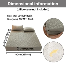 1pc Waterproof Breathable Mattress Cover Bed Fitted Sheet Mattress Protector For Single/Double/140/160 Muti Size Gray/Green - Dark Grey - View 13