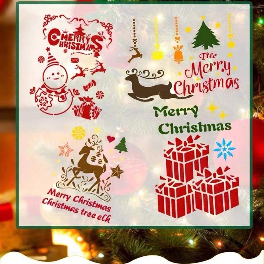 1pc Christmas Painting Template - White - View 1