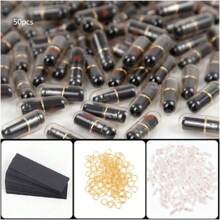 50 pezzi Capsule-Bottiglie trasparenti mini carine a forma di capsula, contenitore per messaggi, lettere, amicizia, note d'amore, adatto per decorazioni matrimonio, regali di San Valentino, bomboniere per feste - Multicolore - Visualizzare 7