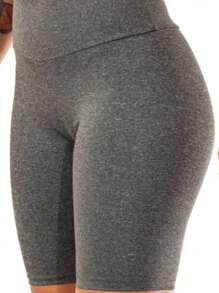 Women's Basic Fitness Cycling Shorts In Suplex Polyester - 灰色 - 查看 2