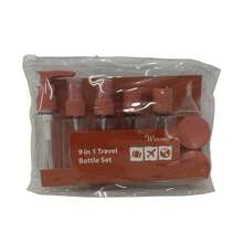 9 Piece Travel Bottle Kit Shampoo Cream Holder - trái cam - Xem 1