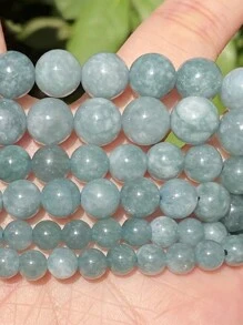1 Strand Jade Natural Stone Beads 6 8 10mm Green Jadeite Round Beads For Jewelry Making DIY Bracelet Necklace Accessories15" - Mint Green - View 4