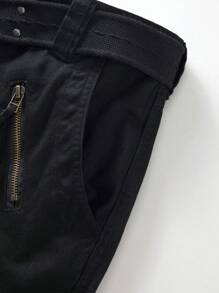AKARMY Men's Casual Cargo Pants 850g Pants / 1 Pcs Pants / 100% Cotton Camo Pants Combat Work Pants With 8 Pockets(No Belt) - 黑色 - 查看 9