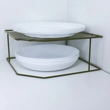 Dish Rack Cabinet Organizer Dish Rack 2 Tiers Wire Kitchen Steel - 黑色 - 查看 1