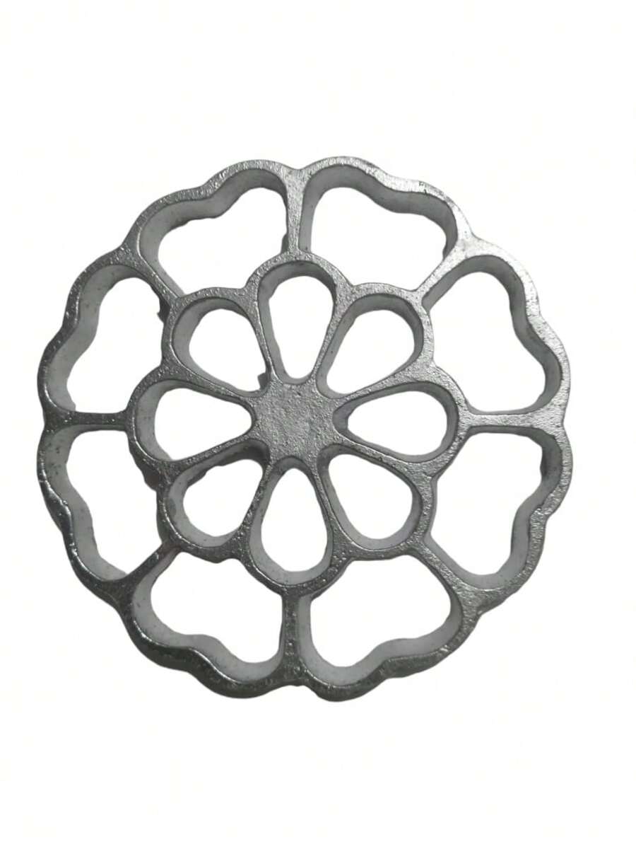 MOLDE PARA BUÑUELOS DE VIENTO, MOLDE CLASICO DE FLOR 1 PIEZA - Plateado - Ver 1