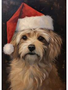 1 szt. Vintage Christmas Santa Portret Choinka Jeleń Zima Bałwan Sztuka Plakaty Płótno Malowanie Wydruki Ścienne Zdjęcia Wystrój Domu Bez Ramki, Dekoracje Świąteczne, Prezent Świąteczny