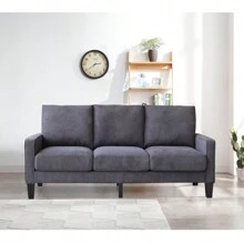 Modern Living Room Furniture Sofa In Dark Grey Fabric - Xám - Xem 1