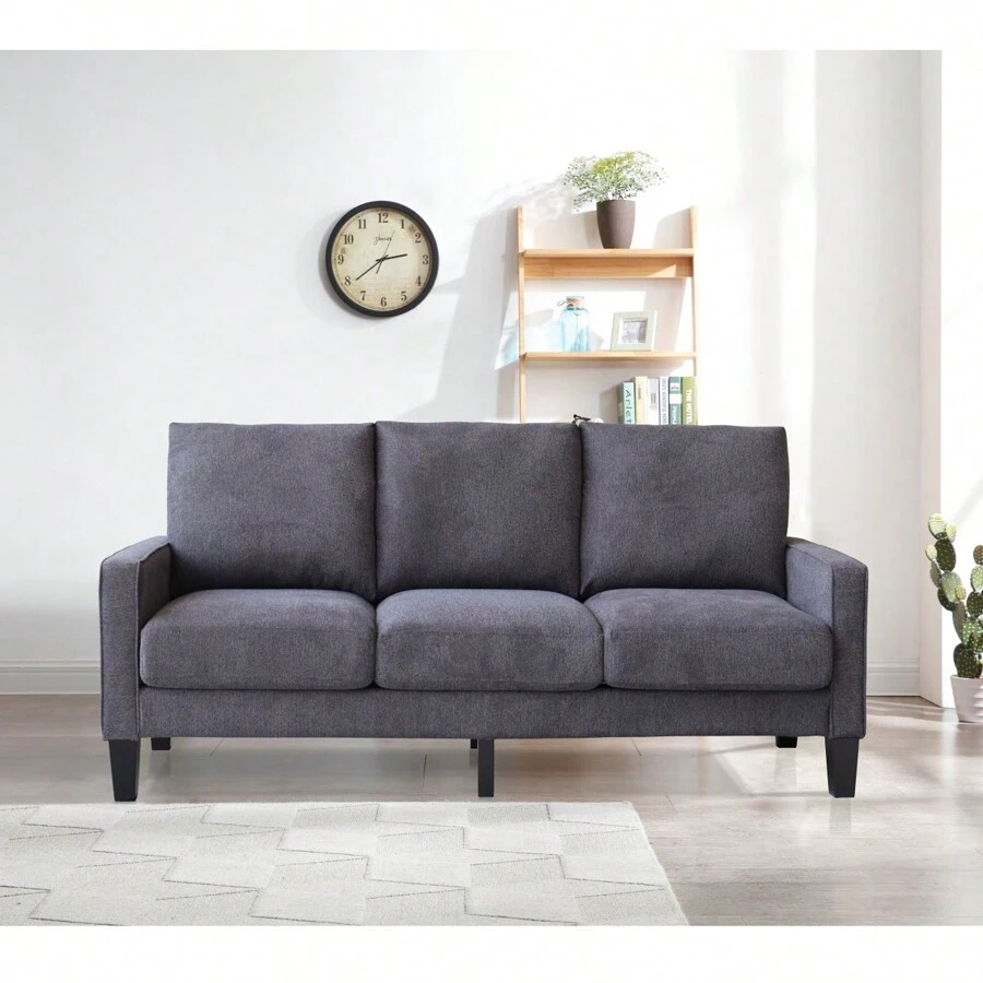 Modern Living Room Furniture Sofa In Dark Grey Fabric - Xám - Xem 1