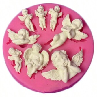 1pc Angel Shaped Silicone Mold, 3D Fondant Mold