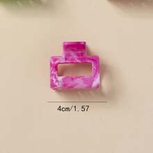 1pc 4cm Medium Size Women Simple Square Claw Clip, Elegant Ombre Flower Design Claw Clip, For Bun Updo, High Ponytail, Romantic Beach Floral Hair Clip Accessory,Hair Accessories,Hair Claw,Claw Clips,Hair Clutch,Hair Jaw Clip Fall Winter For Vacation Outfits Woman