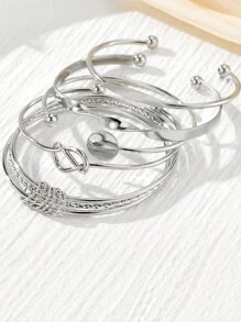 5/6pcs Set Luxury Geometric Metal Bangle Bracelets For Women - Bracelet Set - View 12