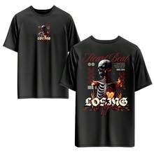 Unisex 100% Cotton T-Shirt With Front And Back Print Streetwear With Round Neck - 黑色 - 查看 1