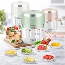 Electric Food Chopper, USB Rechargeable Garlic Chopper, Vegetable Cutter, Fruit Processor, Large Capacity Vegetable Mincer With Switch, Kitchen Supplies