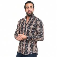 CAMISA HOMBRE CASUAL NEGRO ESTAMPADO COLORES - Negro - Ver 2
