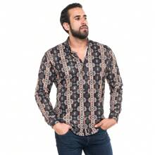 CAMISA HOMBRE CASUAL NEGRO ESTAMPADO COLORES - Negro - Ver 3