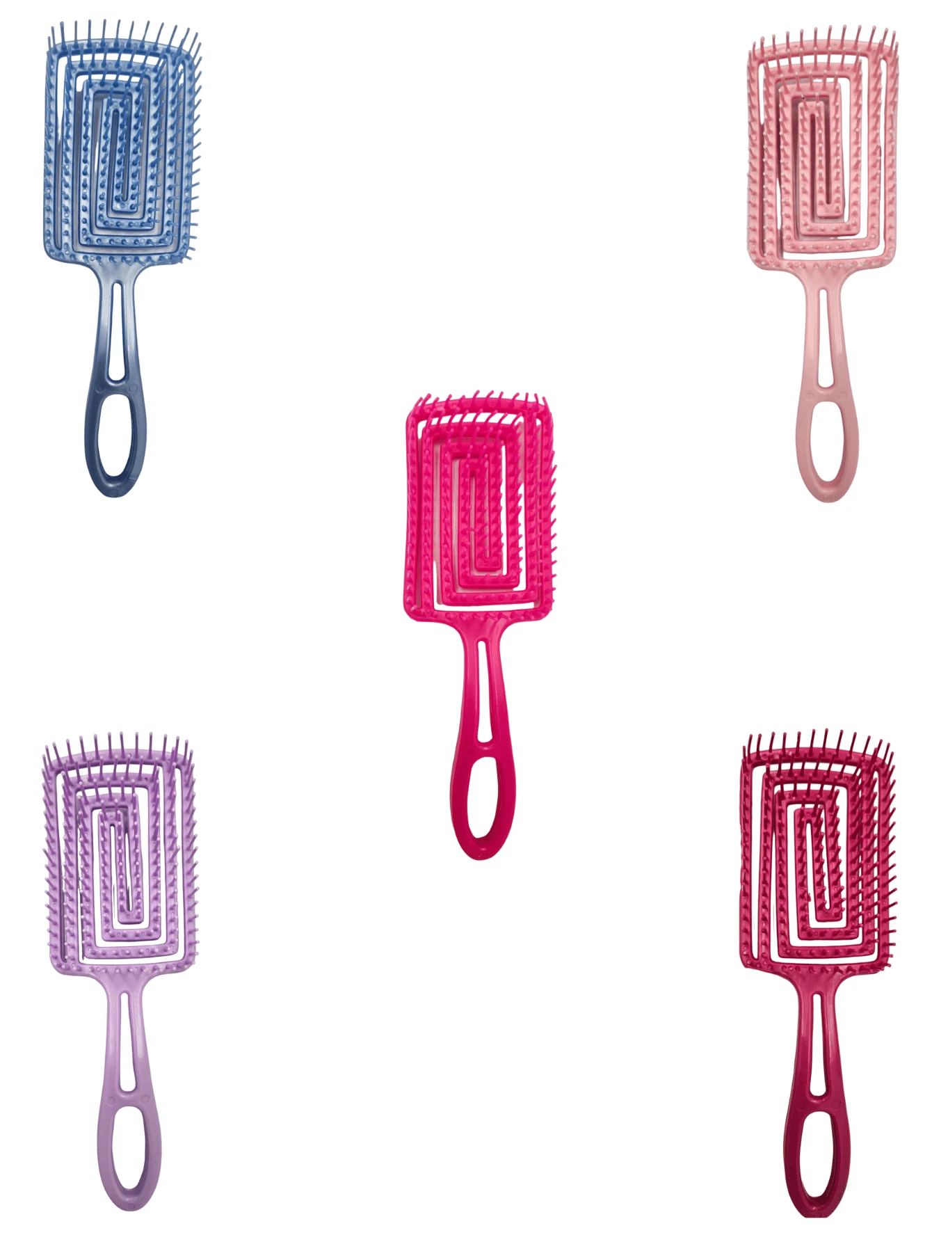 KUAILE BIJUX Flex Square Brush With Openwork And Flexible Soft Bristles To Detangle Hair - Multicolor - View 1