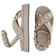 New Polka Dot Flatform Papete Sandal - 淺灰色 - View 4