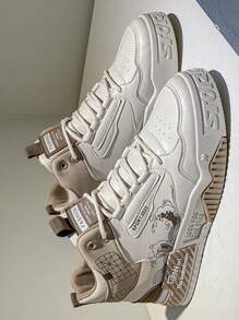 1双高帮男鞋 2024新款百搭增白小白鞋休闲运动鞋 - 米色 - 查看 10