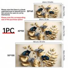 1 Frameless Creative Canvas Poster, Gold Leaf Painting, Modern Art Canvas Wall Painting, Art Wall Painting, Can Be Used As A Gift, Bedroom, Office, Living Room, Cafe, Bar, Wall Decoration, Home And Dormitory Decoration,Wall Art