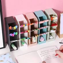 Desk Organizer Kit With Pencil And Pen Holder And 4 Multipurpose Compartments - 彩色 - 查看 4
