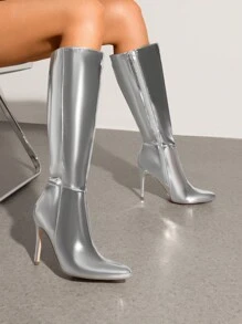 Women's Knee-High Boots, Pointed Toe Stiletto Boots For Women, Comfortable All-Day Wear For Dating And Party