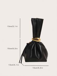 1 Stück einfarbige PU-Leder Handtasche, Ancora Design, Damen personalisierte Mini-Cloud Falten Tasche mit Metall-Reißverschluss, geeignet für den täglichen und Outdoor-Gebrauch