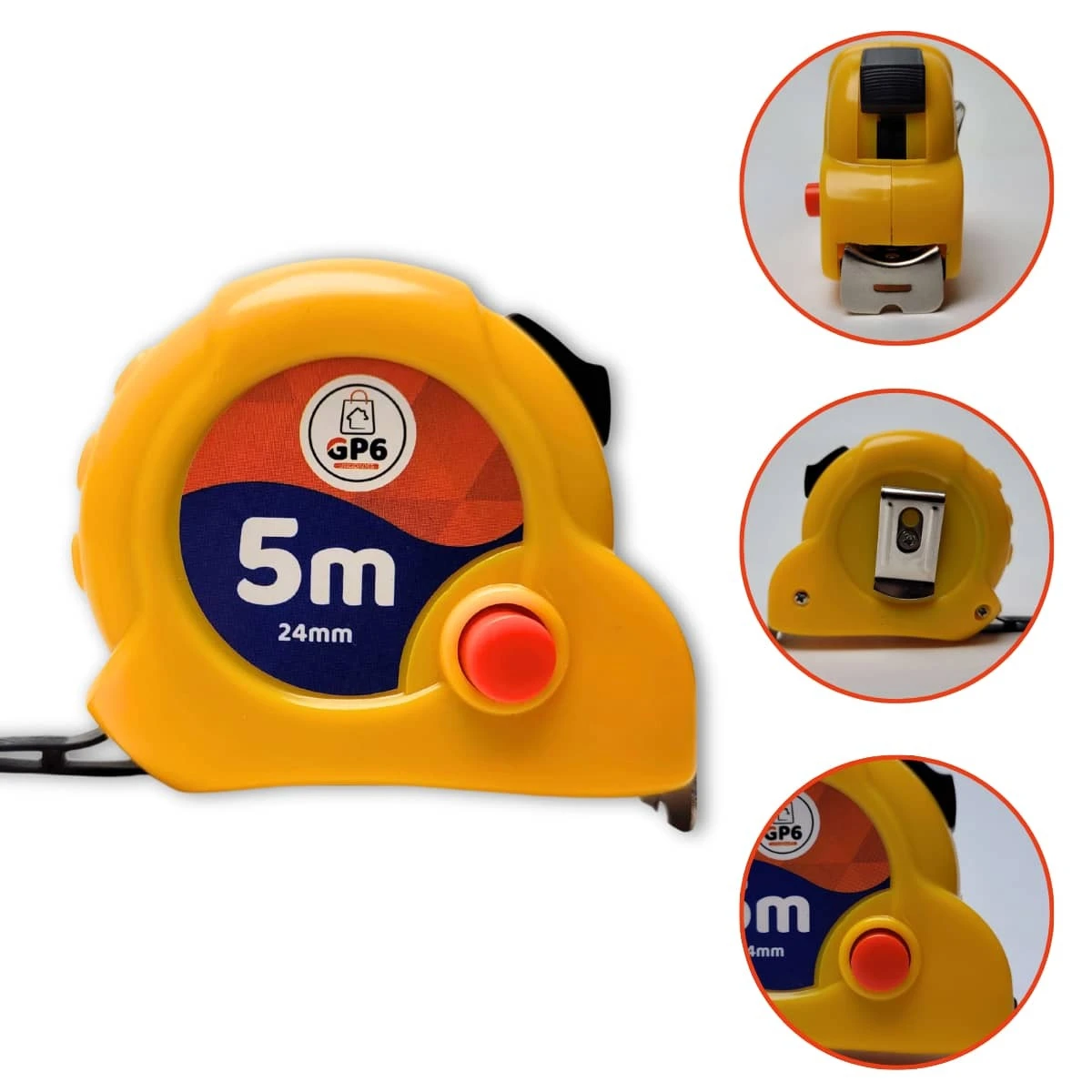 Trena De Aço C/ 5 Metros Emborrachada Com Trava Profissional Reforma ...