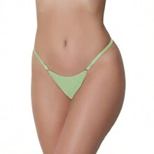 Sexy Thong Double String One Size Microfiber Women's Underwear Marquinha - 薄荷綠 - 查看 1