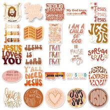 50 piezas Pegatinas con frases motivacionales cristianas en inglés en estilo boho para teléfonos móviles y tabletas - Multicolor - Ver 5