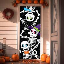 SYNCFUN 3D Design Cute Skeleton Family Door Cover 30" X 72" For Halloween Door, Window And Wall Cover Decoration - Nhiều màu - Xem 1