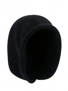 1pc Women's Winter New Style Scarf & Hat Set, Faux Cashmere Knitted DIY Turban Cap - Solid Color - View 5