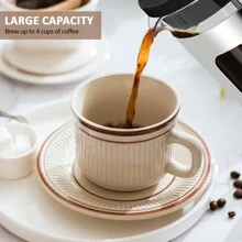 21 盎司小型法式压滤咖啡壶 2 杯，带 3 个过滤器的咖啡压滤机，耐热厚硼硅酸盐玻璃，咖啡冲泡器茶压机，非常适合茶、咖啡爱好者 - 黑色 - 查看 4